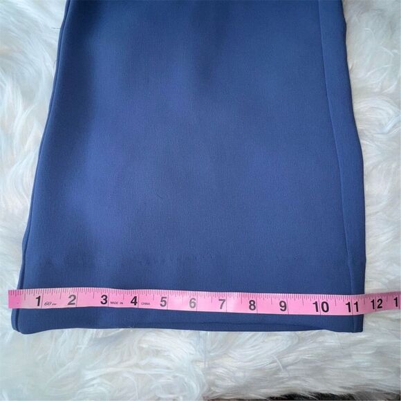 Badgley Mischka Women's Cowl Neck Flutter Sleeve Jumpsuit Navy Blue Size 4 - Picture 13 of 16